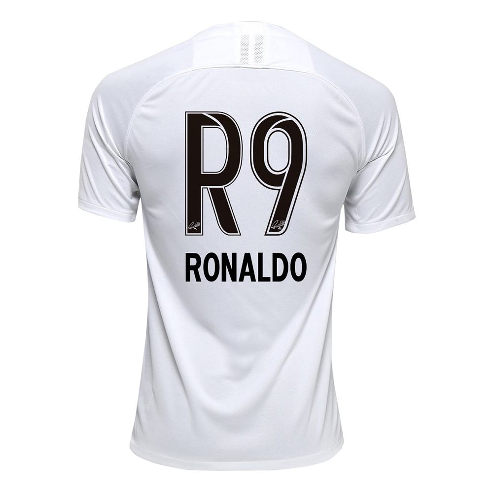Lapset Jalkapallo R9 Ronaldo 9 Kotipaita Valkoinen Pelipaita 2019/20 Lyhythihainen Paita