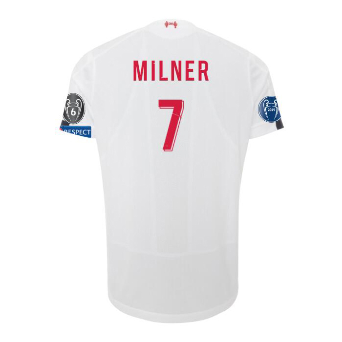 Lapset Jalkapallo James Milner 7 Vieraspaita Valkoinen Pelipaita 2019/20 Lyhythihainen Paita