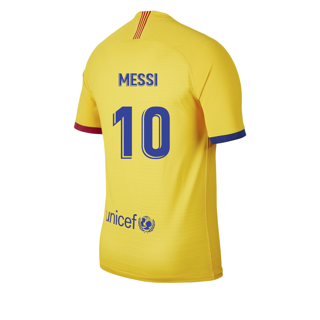 Lapset Jalkapallo Lionel Messi 10 Vieraspaita Keltainen Pelipaita 2019/20 Lyhythihainen Paita