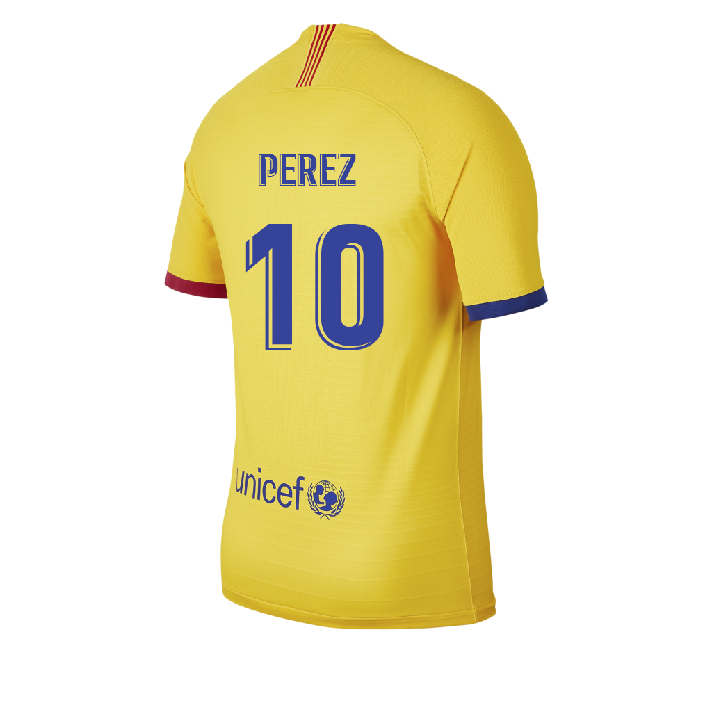 Lapset Jalkapallo Carles Perez 10 Vieraspaita Keltainen Pelipaita 2019/20 Lyhythihainen Paita