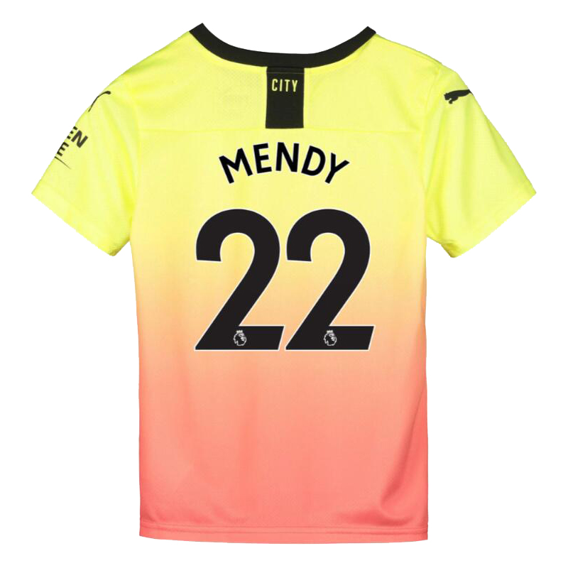 Lapset Jalkapallo Benjamin Mendy 22 3. Paita Keltainen Oranssi Pelipaita 2019/20 Lyhythihainen Paita