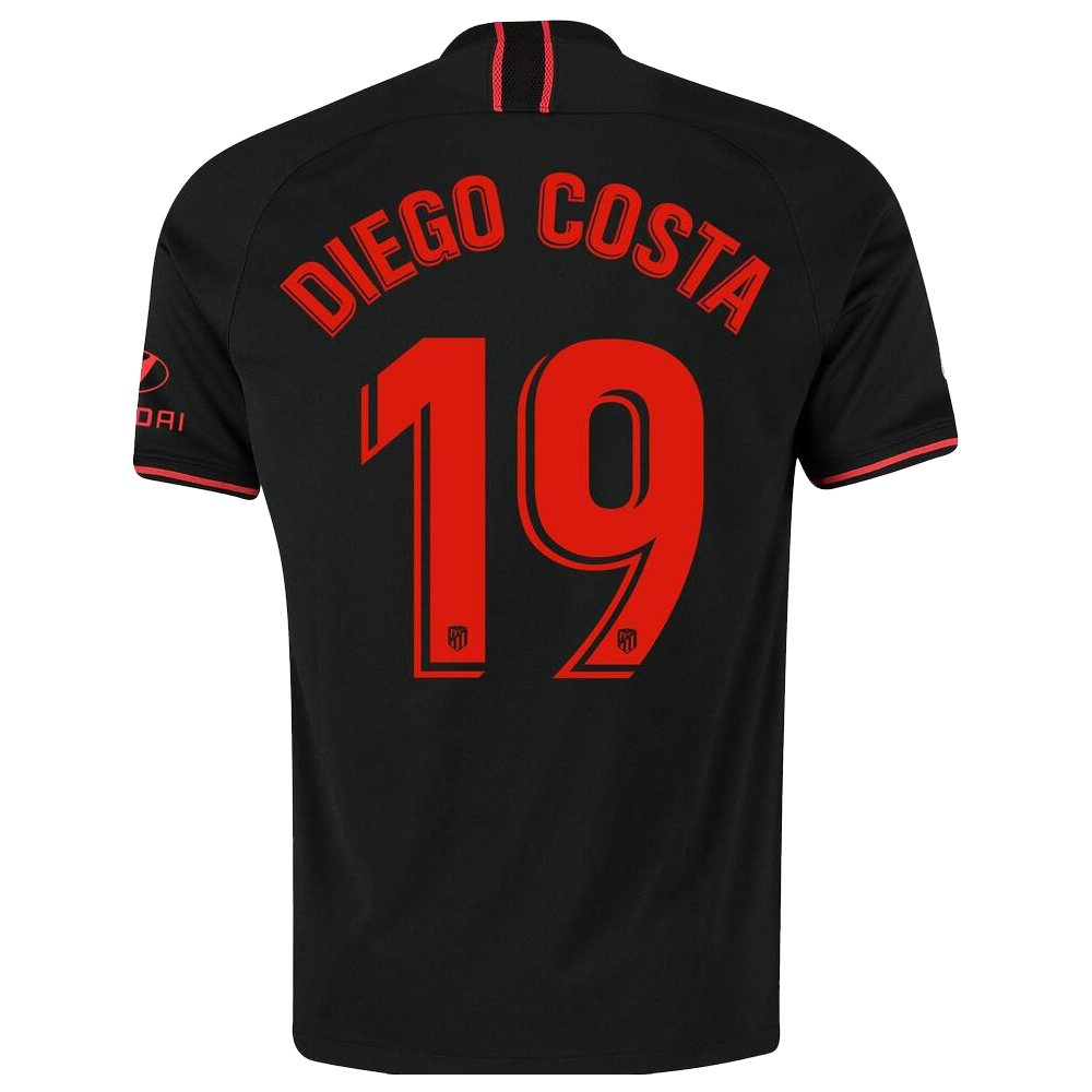 Lapset Jalkapallo Diego Costa 19 Vieraspaita Musta Pelipaita 2019/20 Lyhythihainen Paita