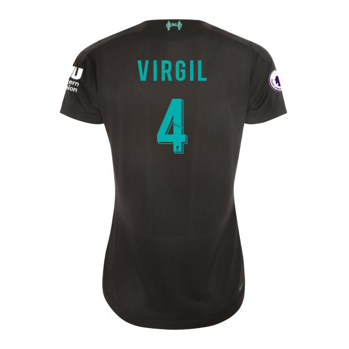 Naisten Jalkapallo Virgil Van Dijk 4 3. Paita Musta Pelipaita 2019/20 Lyhythihainen Paita