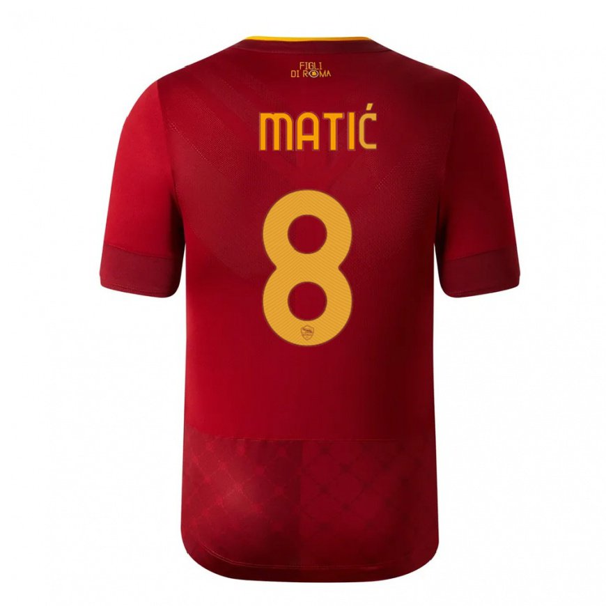 Kandiny Lapset Nemanja Matic #8 Ruskea Punainen Kotipaita 2022/23 Lyhythihainen Paita T-paita