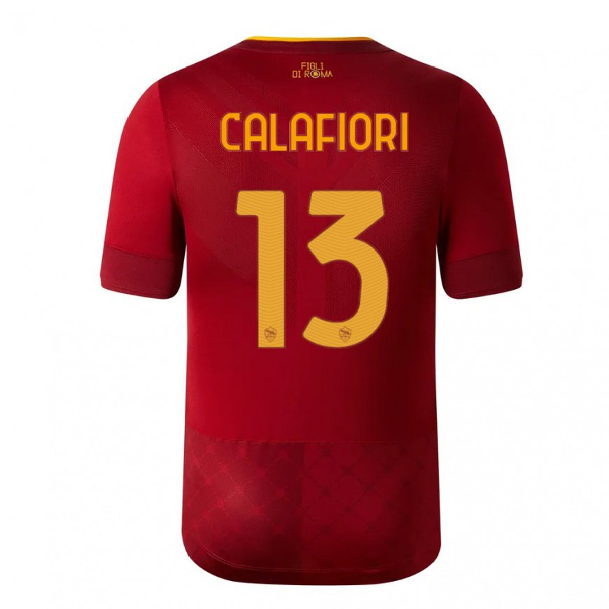 Kandiny Lapset Riccardo Calafiori #13 Ruskea Punainen Kotipaita 2022/23 Lyhythihainen Paita T-paita