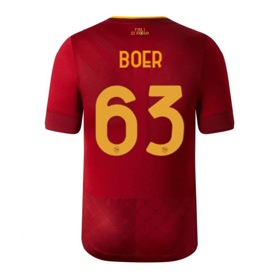 Kandiny Lapset Pietro Boer #63 Ruskea Punainen Kotipaita 2022/23 Lyhythihainen Paita T-paita
