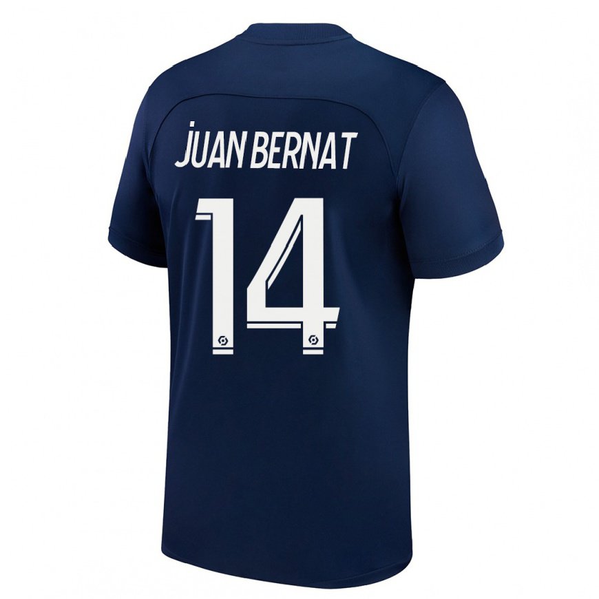Kandiny Lapset Juan Bernat #14 Tumma Sininen Punainen Kotipaita 2022/23 Lyhythihainen Paita T-paita