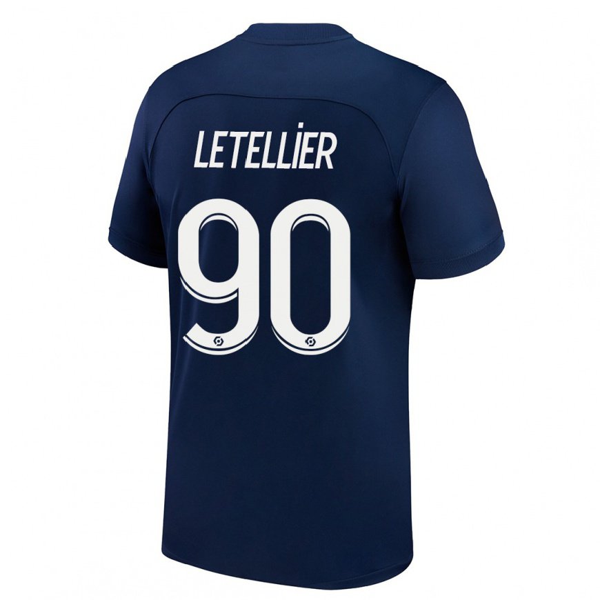 Kandiny Lapset Alexandre Letellier #90 Tumma Sininen Punainen Kotipaita 2022/23 Lyhythihainen Paita T-paita