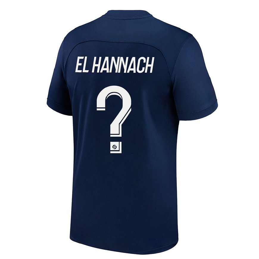 Kandiny Lapset Younes El Hannach #0 Tumma Sininen Punainen Kotipaita 2022/23 Lyhythihainen Paita T-paita