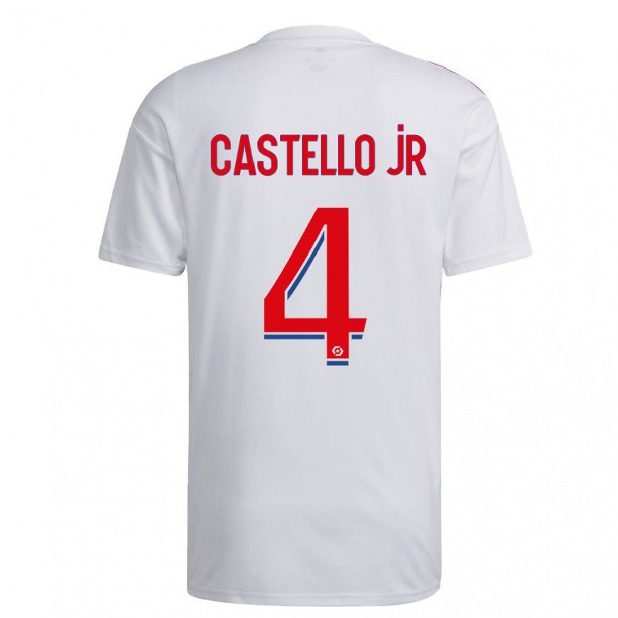 Kandiny Lapset Castello Lukeba #4 Valkoinen Sininen Punainen Kotipaita 2022/23 Lyhythihainen Paita T-paita