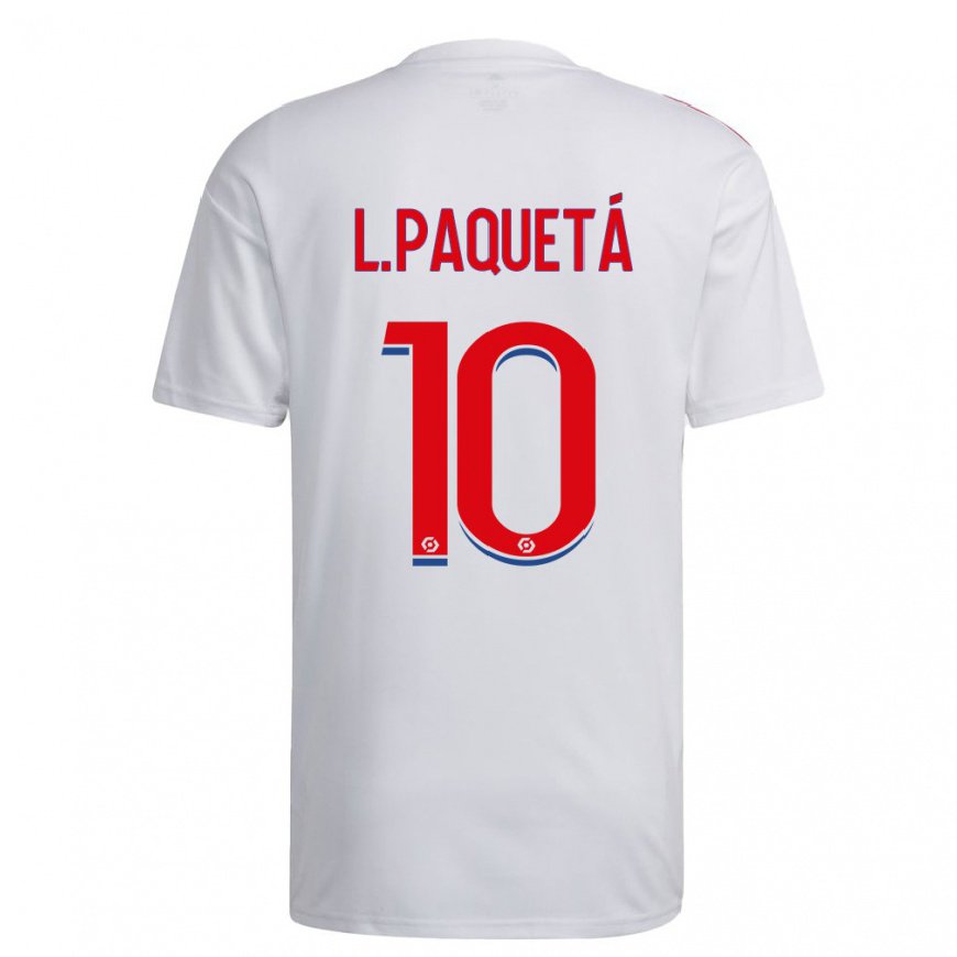 Kandiny Lapset Lucas Paqueta #10 Valkoinen Sininen Punainen Kotipaita 2022/23 Lyhythihainen Paita T-paita