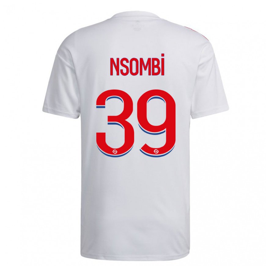Kandiny Lapset Gael Nsombi #39 Valkoinen Sininen Punainen Kotipaita 2022/23 Lyhythihainen Paita T-paita