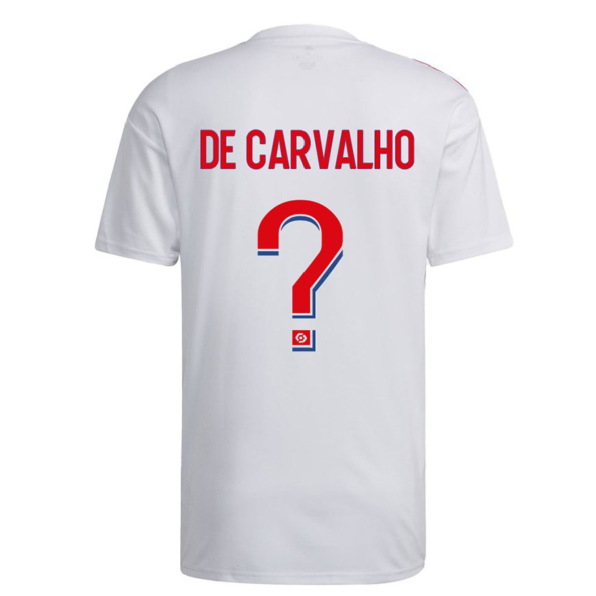 Kandiny Lapset Mathys De Carvalho #0 Valkoinen Sininen Punainen Kotipaita 2022/23 Lyhythihainen Paita T-paita
