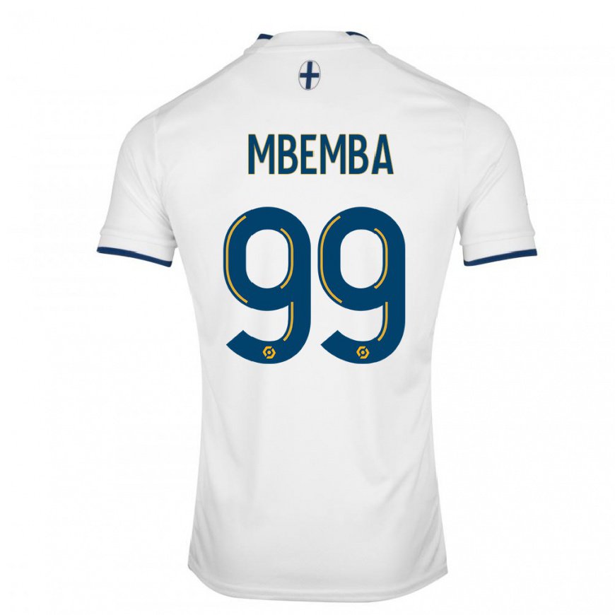 Kandiny Lapset Chancel Mbemba #99 Valkoinen Safiiri Kotipaita 2022/23 Lyhythihainen Paita T-paita