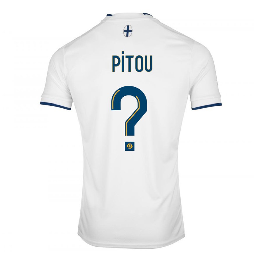 Kandiny Lapset Jonathan Pitou #0 Valkoinen Safiiri Kotipaita 2022/23 Lyhythihainen Paita T-paita
