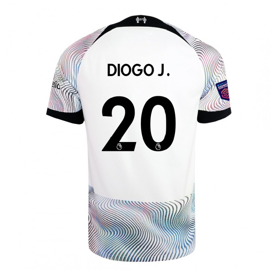 Kandiny Lapset Diogo Jota #20 Valkoinen Värikäs Vieraspaita 2022/23 Lyhythihainen Paita T-paita
