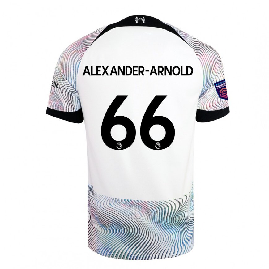 Kandiny Lapset Trent Alexander-arnold #66 Valkoinen Värikäs Vieraspaita 2022/23 Lyhythihainen Paita T-paita