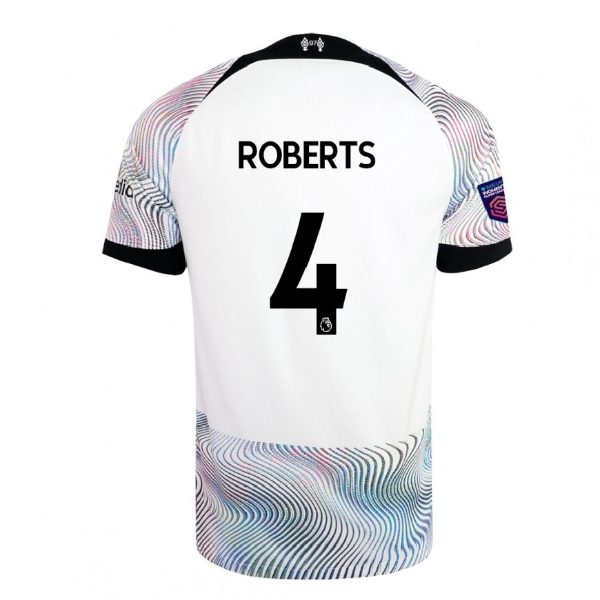 Kandiny Lapset Rhiannon Roberts #4 Valkoinen Värikäs Vieraspaita 2022/23 Lyhythihainen Paita T-paita