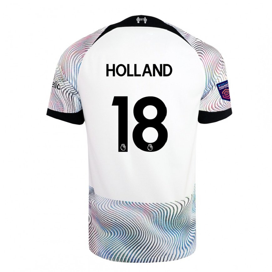 Kandiny Lapset Ceri Holland #18 Valkoinen Värikäs Vieraspaita 2022/23 Lyhythihainen Paita T-paita