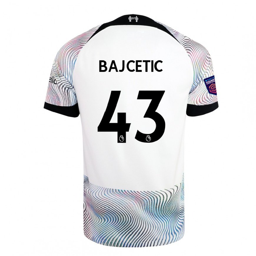 Kandiny Lapset Stefan Bajcetic #43 Valkoinen Värikäs Vieraspaita 2022/23 Lyhythihainen Paita T-paita