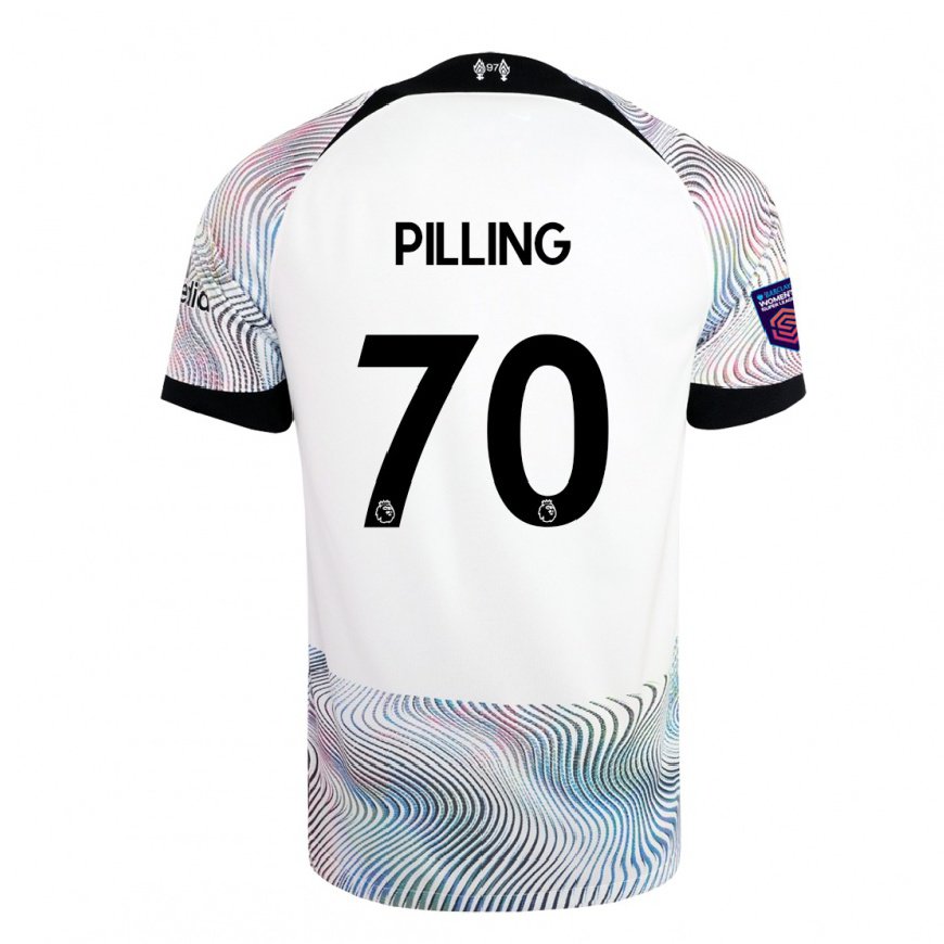 Kandiny Lapset Tommy Pilling #70 Valkoinen Värikäs Vieraspaita 2022/23 Lyhythihainen Paita T-paita