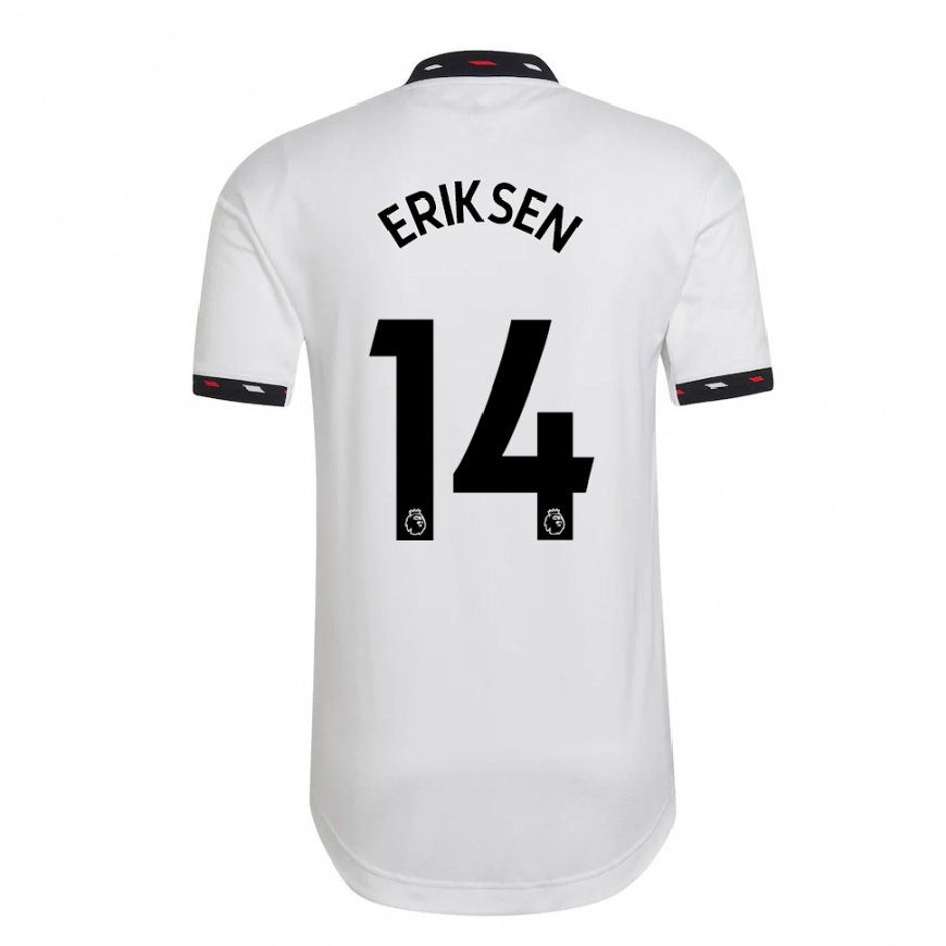 Kandiny Lapset Christian Eriksen #14 Valkoinen Vieraspaita 2022/23 Lyhythihainen Paita T-paita