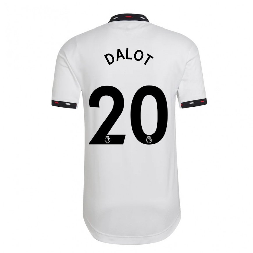 Kandiny Lapset Diogo Dalot #20 Valkoinen Vieraspaita 2022/23 Lyhythihainen Paita T-paita