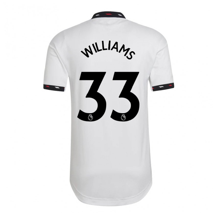 Kandiny Lapset Brandon Williams #33 Valkoinen Vieraspaita 2022/23 Lyhythihainen Paita T-paita