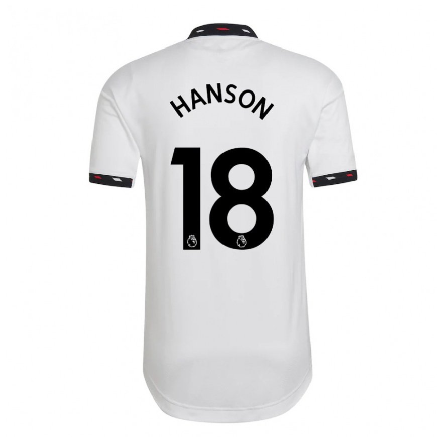 Kandiny Lapset Kirsty Hanson #18 Valkoinen Vieraspaita 2022/23 Lyhythihainen Paita T-paita