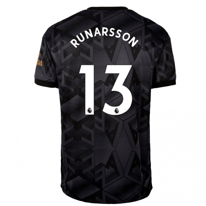 Kandiny Lapset Runar Alex Runarsson #13 Musta Harmaa Vieraspaita 2022/23 Lyhythihainen Paita T-paita