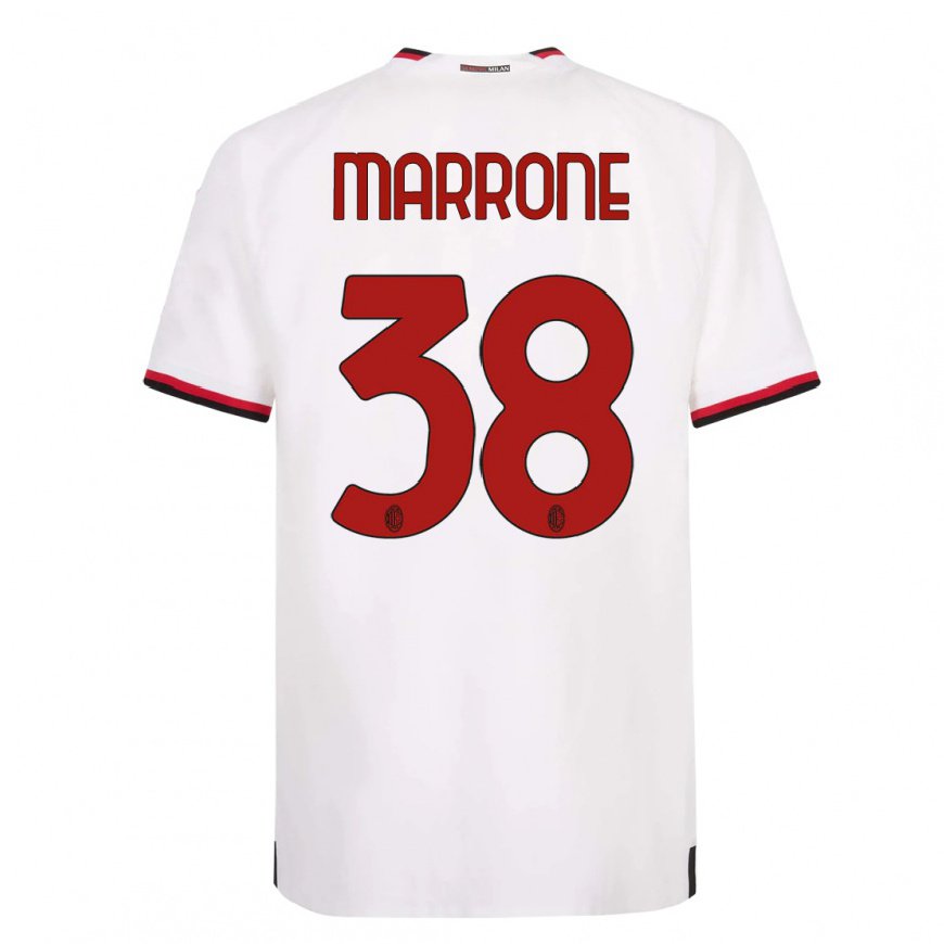 Kandiny Lapset Federico Marrone #38 Valkoinen Punainen Vieraspaita 2022/23 Lyhythihainen Paita T-paita