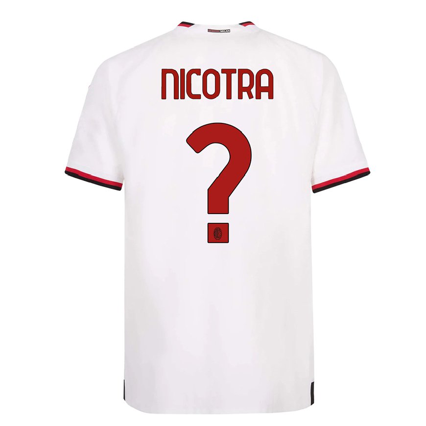 Kandiny Lapset Riccardo Nicotra #0 Valkoinen Punainen Vieraspaita 2022/23 Lyhythihainen Paita T-paita