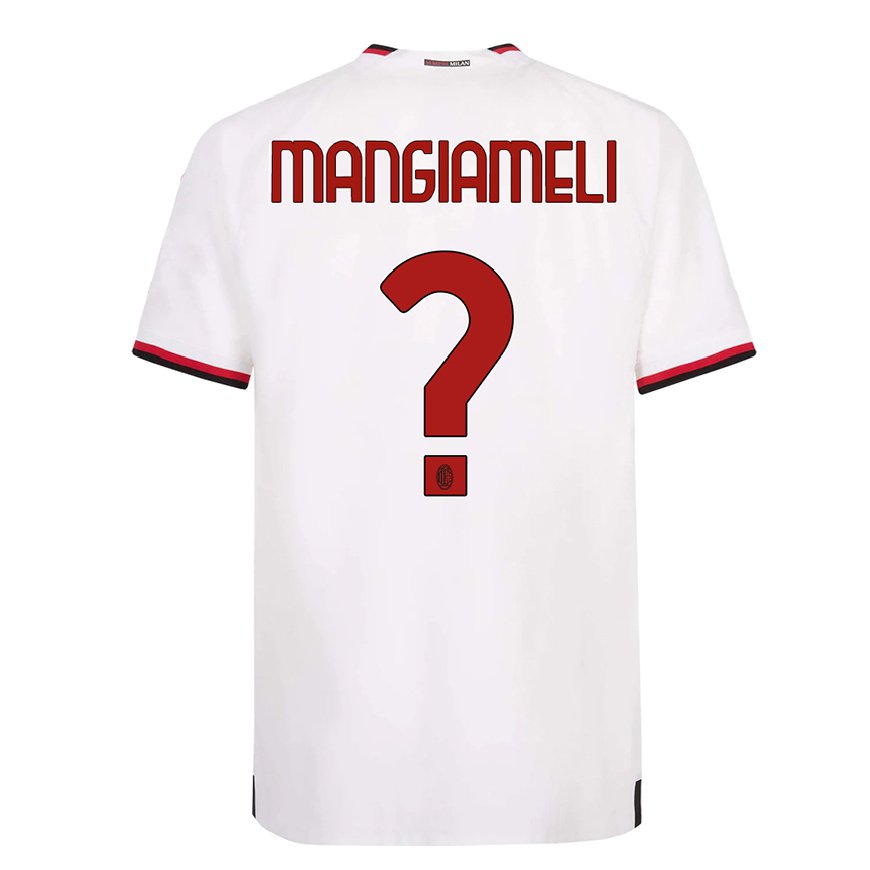 Kandiny Lapset Federico Mangiameli #0 Valkoinen Punainen Vieraspaita 2022/23 Lyhythihainen Paita T-paita