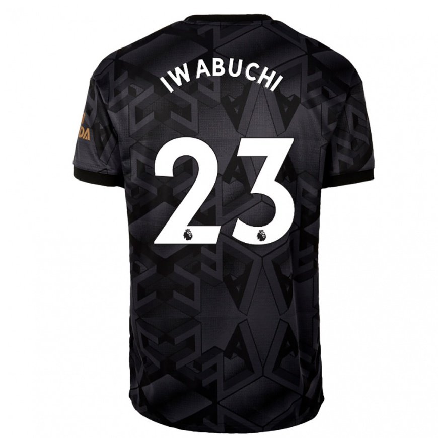 Kandiny Lapset Mana Iwabuchi #23 Musta Harmaa Vieraspaita 2022/23 Lyhythihainen Paita T-paita