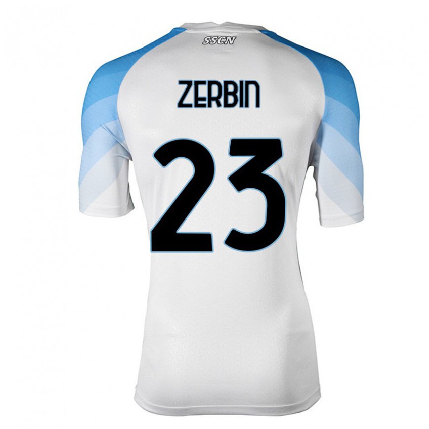 Kandiny Lapset Alessio Zerbin #23 Valkoinen Taivas Sininen Vieraspaita 2022/23 Lyhythihainen Paita T-paita