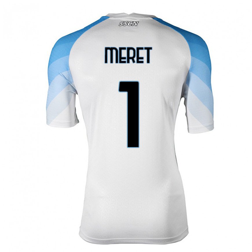 Kandiny Lapset Alex Meret #1 Valkoinen Taivas Sininen Vieraspaita 2022/23 Lyhythihainen Paita T-paita
