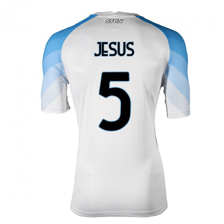 Kandiny Lapset Juan Jesus #5 Valkoinen Taivas Sininen Vieraspaita 2022/23 Lyhythihainen Paita T-paita