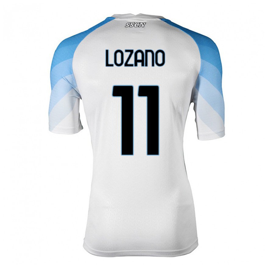 Kandiny Lapset Hirving Lozano #11 Valkoinen Taivas Sininen Vieraspaita 2022/23 Lyhythihainen Paita T-paita
