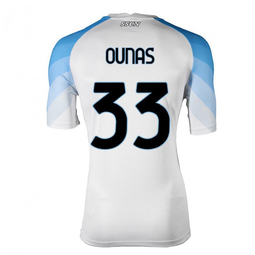 Kandiny Lapset Adam Ounas #33 Valkoinen Taivas Sininen Vieraspaita 2022/23 Lyhythihainen Paita T-paita