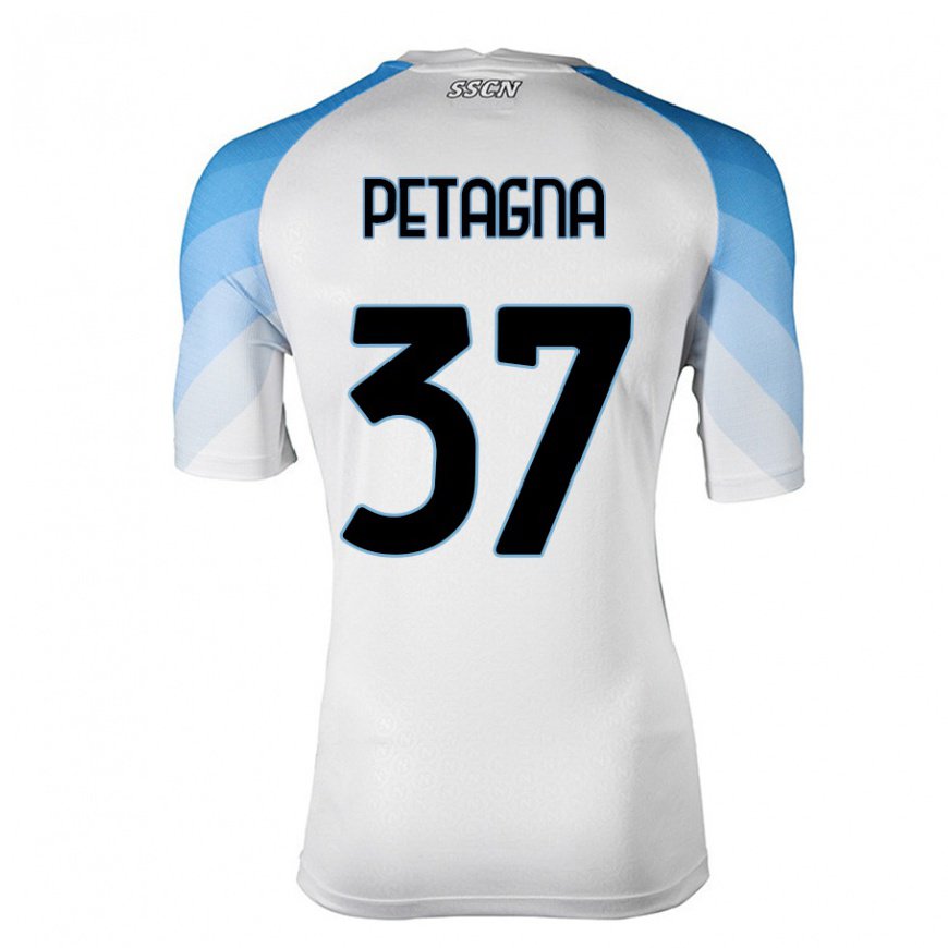 Kandiny Lapset Andrea Petagna #37 Valkoinen Taivas Sininen Vieraspaita 2022/23 Lyhythihainen Paita T-paita
