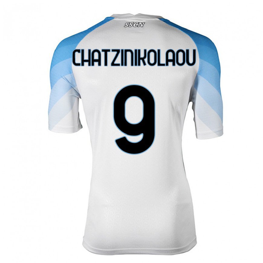 Kandiny Lapset Despoina Chatzinikolaou #9 Valkoinen Taivas Sininen Vieraspaita 2022/23 Lyhythihainen Paita T-paita