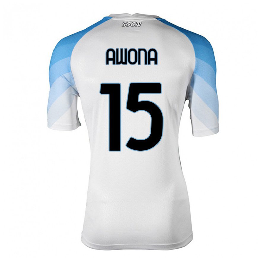 Kandiny Lapset Aurelle Awona #15 Valkoinen Taivas Sininen Vieraspaita 2022/23 Lyhythihainen Paita T-paita