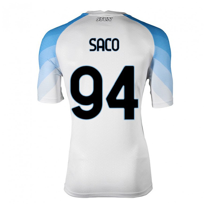 Kandiny Lapset Coli Saco #94 Valkoinen Taivas Sininen Vieraspaita 2022/23 Lyhythihainen Paita T-paita
