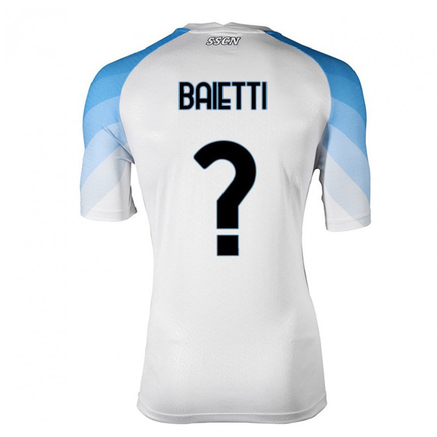 Kandiny Lapset Francesco Baietti #0 Valkoinen Taivas Sininen Vieraspaita 2022/23 Lyhythihainen Paita T-paita