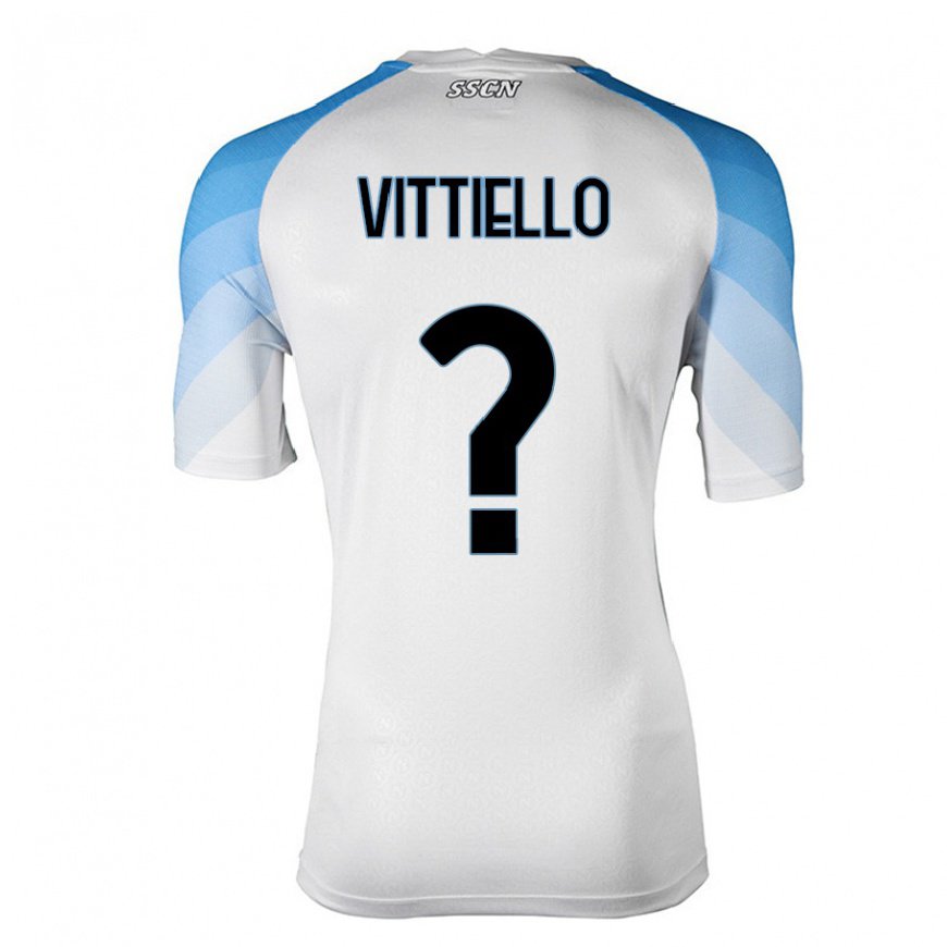 Kandiny Lapset Antonio Vittiello #0 Valkoinen Taivas Sininen Vieraspaita 2022/23 Lyhythihainen Paita T-paita