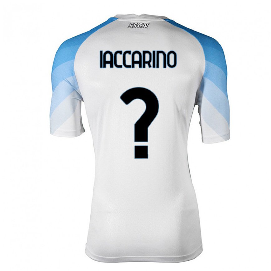 Kandiny Lapset Gennaro Iaccarino #0 Valkoinen Taivas Sininen Vieraspaita 2022/23 Lyhythihainen Paita T-paita