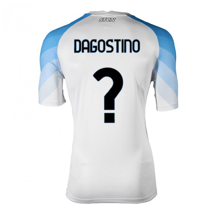 Kandiny Lapset Giuseppe DAgostino #0 Valkoinen Taivas Sininen Vieraspaita 2022/23 Lyhythihainen Paita T-paita