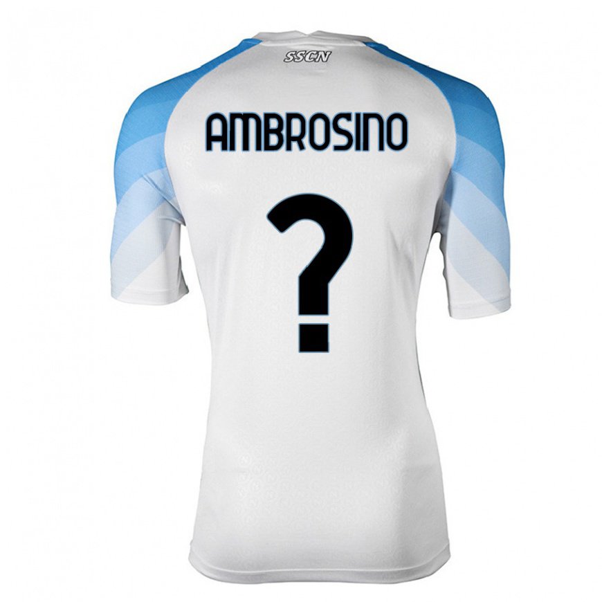 Kandiny Lapset Ambrosino #0 Valkoinen Taivas Sininen Vieraspaita 2022/23 Lyhythihainen Paita T-paita
