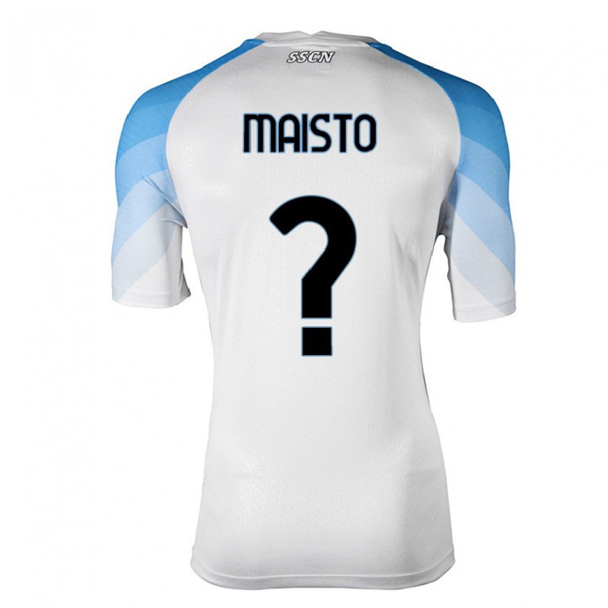 Kandiny Lapset Antonio Maisto #0 Valkoinen Taivas Sininen Vieraspaita 2022/23 Lyhythihainen Paita T-paita
