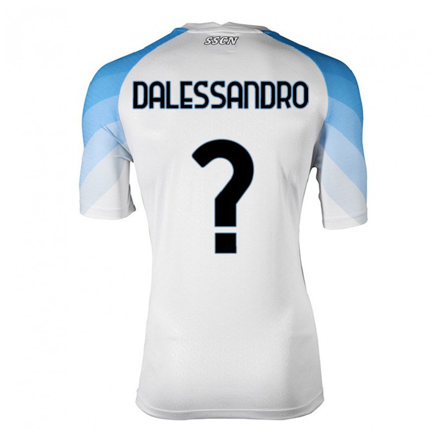 Kandiny Lapset Nicola DAlessandro #0 Valkoinen Taivas Sininen Vieraspaita 2022/23 Lyhythihainen Paita T-paita